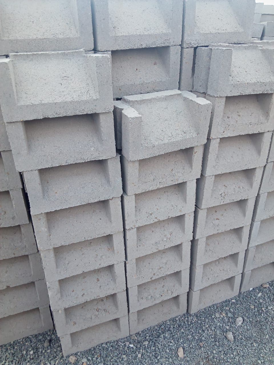 Louver ventilation blocks stacked in the yard
